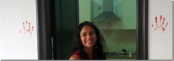 Bakula in her new apartment just after a puja when it is blessed for good fortune